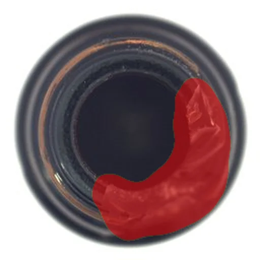 Heat map on a bottle with a large break